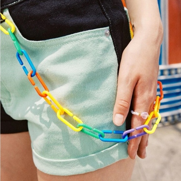 NEW| Women’s Streetwear Colorblock Punk Chain Belt - Picture 1 of 4